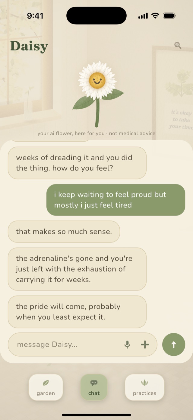 talking with daisy in the app