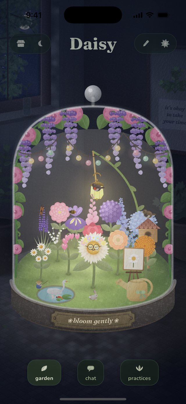 the garden at night